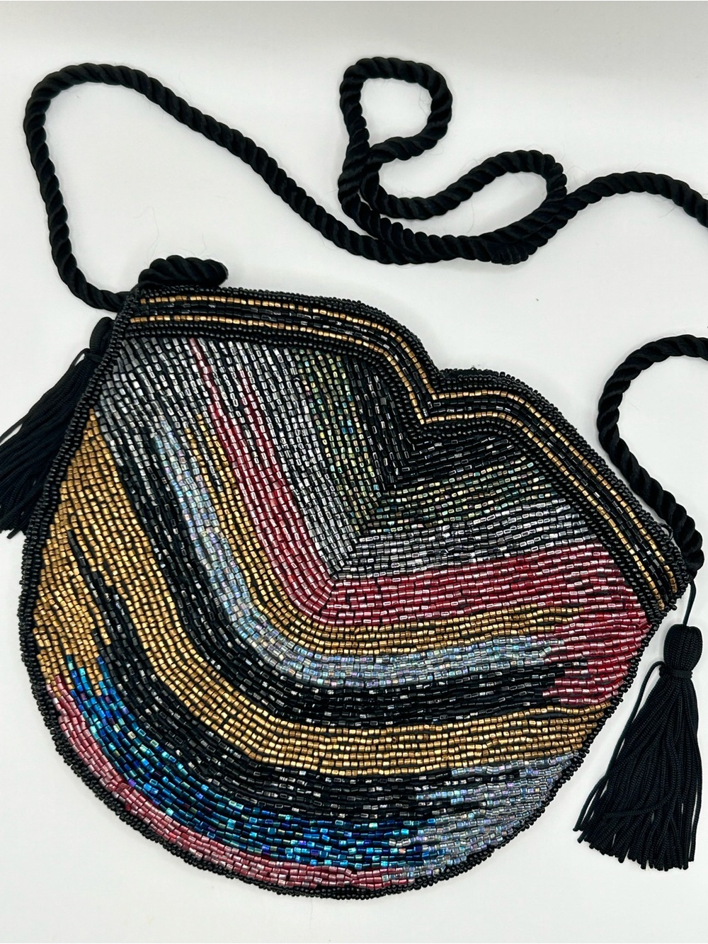 Vintage Beaded Shoulder Bag - Women